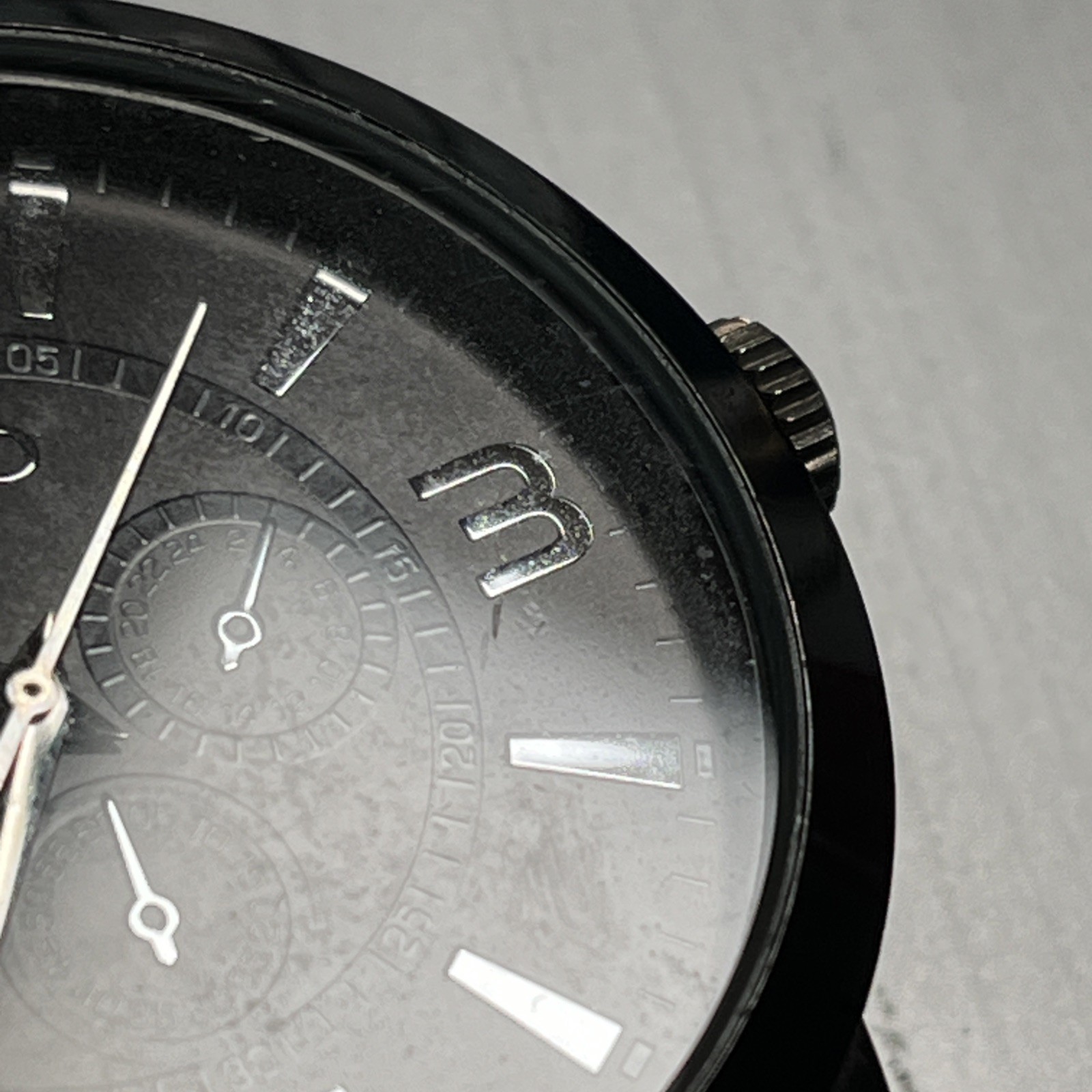 Aldo Men’s Black Chrome Stainless Bracelet Watch Lrg. Face Japan Movement #1210