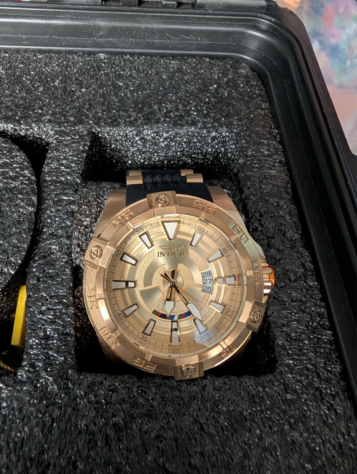 New Mens Invicta 26521 Star Wars C-3PO AUTOMATIC Black Rubber Strap Watch