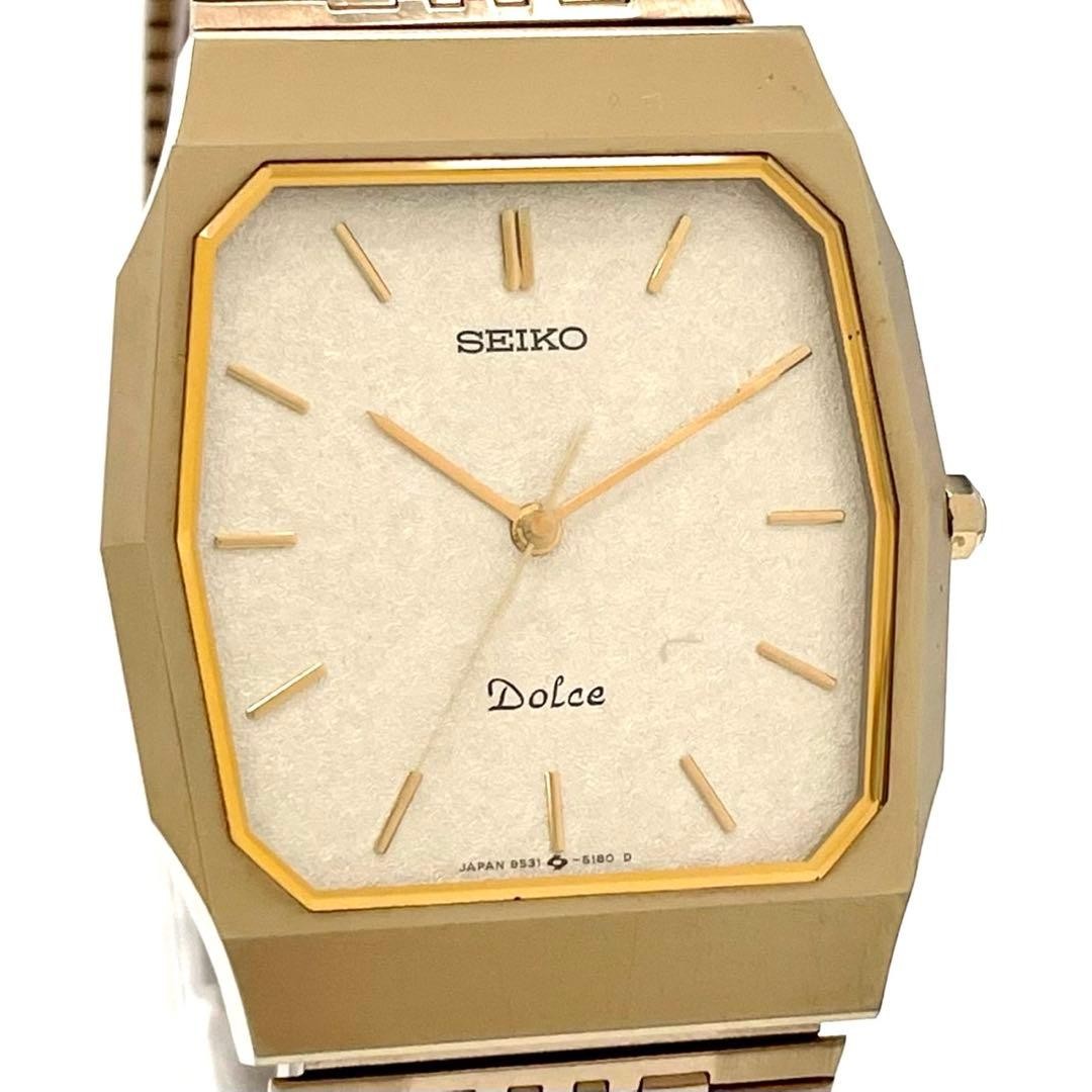 Seiko Dolce Tungsten Guilloche Gold Quartz Wristwatch Made Japan 073234