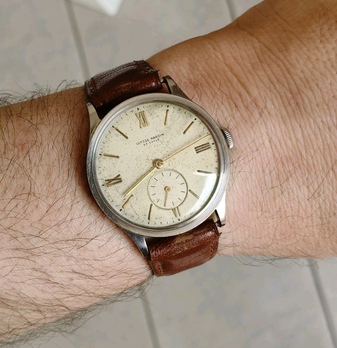 30s ULYSSE NARDIN CALATRAVA OVERSIZE STEEL CASE 37.5mm RARE VINTAGE WATCH WATCHES