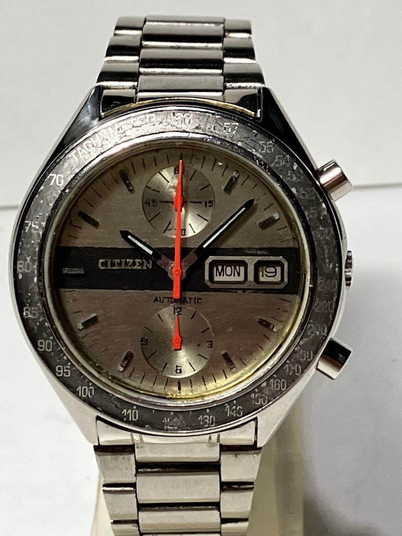 CITIZEN Challenge Timer 8110 Bullhead Extremely Horizontal Bar Model Watch Rare