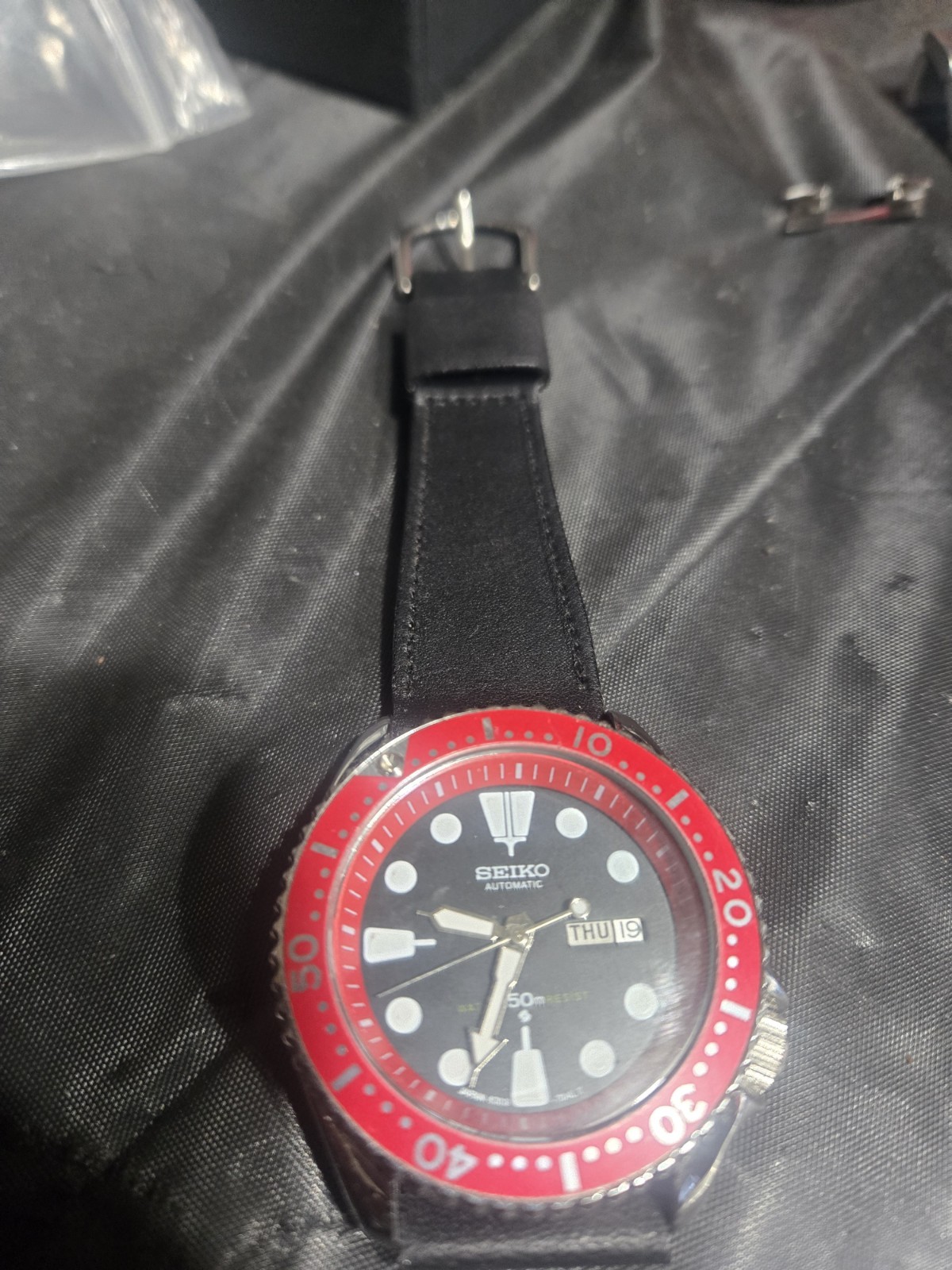 Seiko Men’s Diver Watch 41mm 6309A 17 jewel on Leather Band. FREE SHIPPING