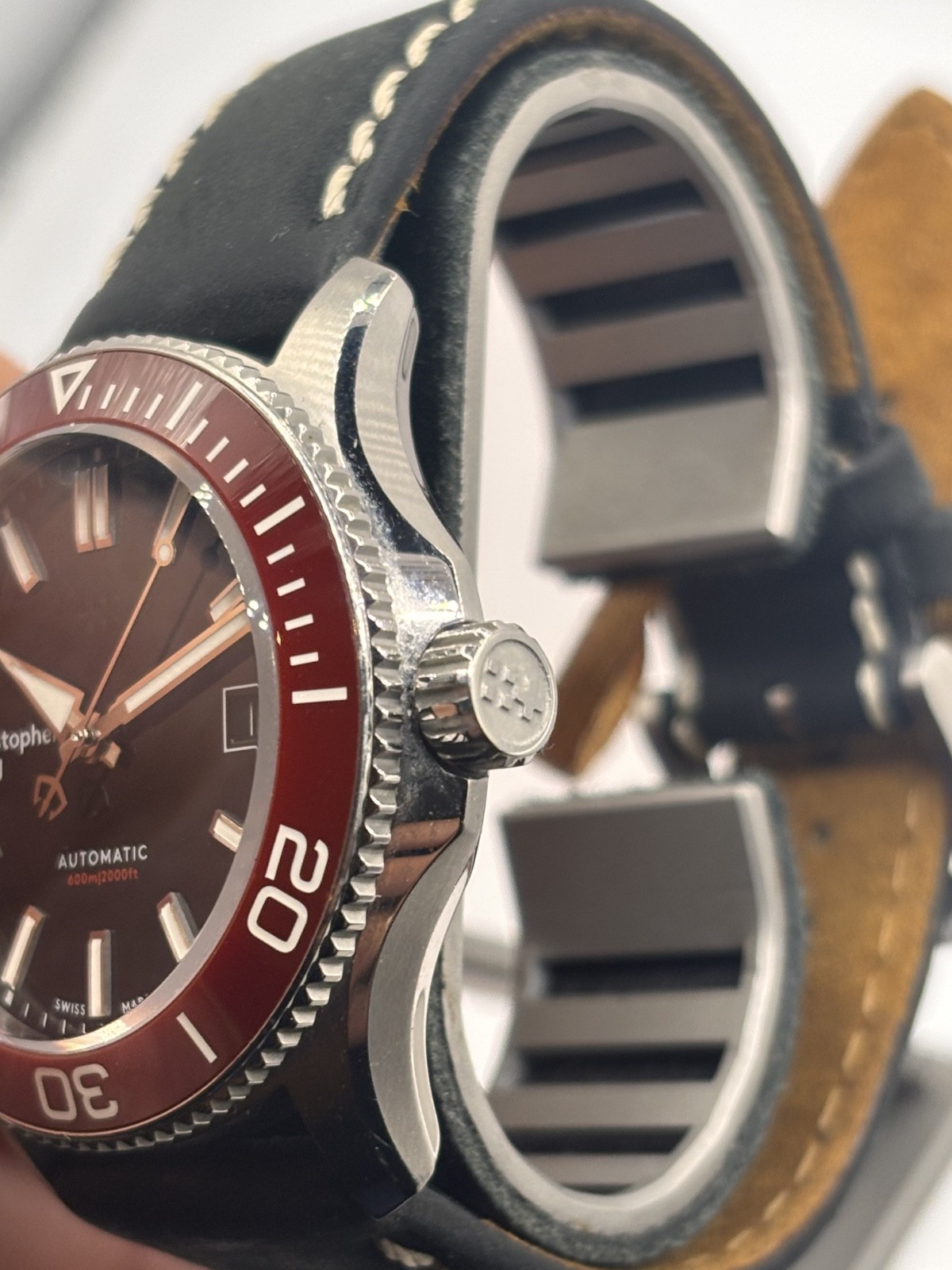 Christopher Ward C60 Trident Pro 600 Mk3 red bezel 38mm (01/2021) WH1396H