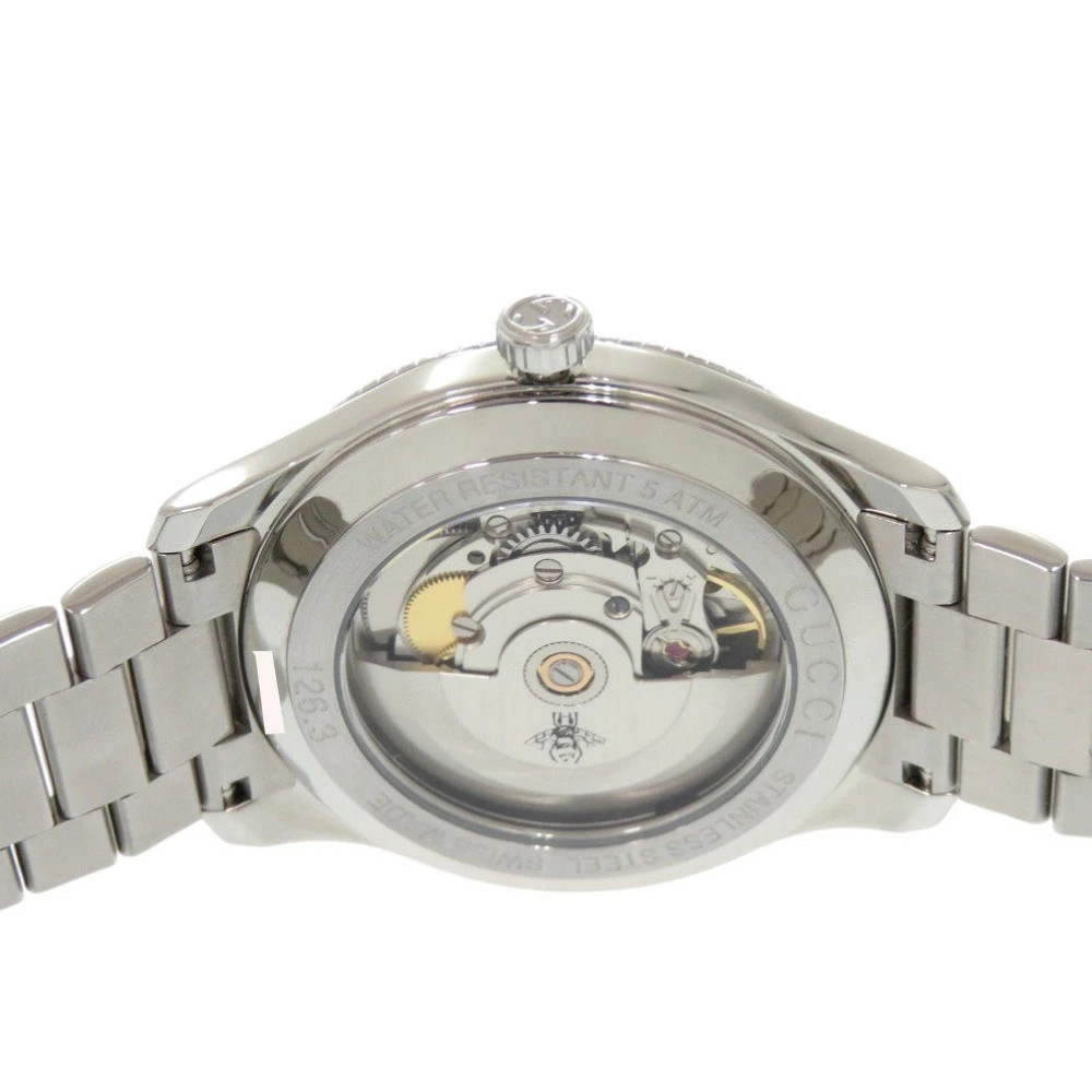 Gucci Eryx Date 126.3 Silver automatic watch Used Silver Wristwatch
