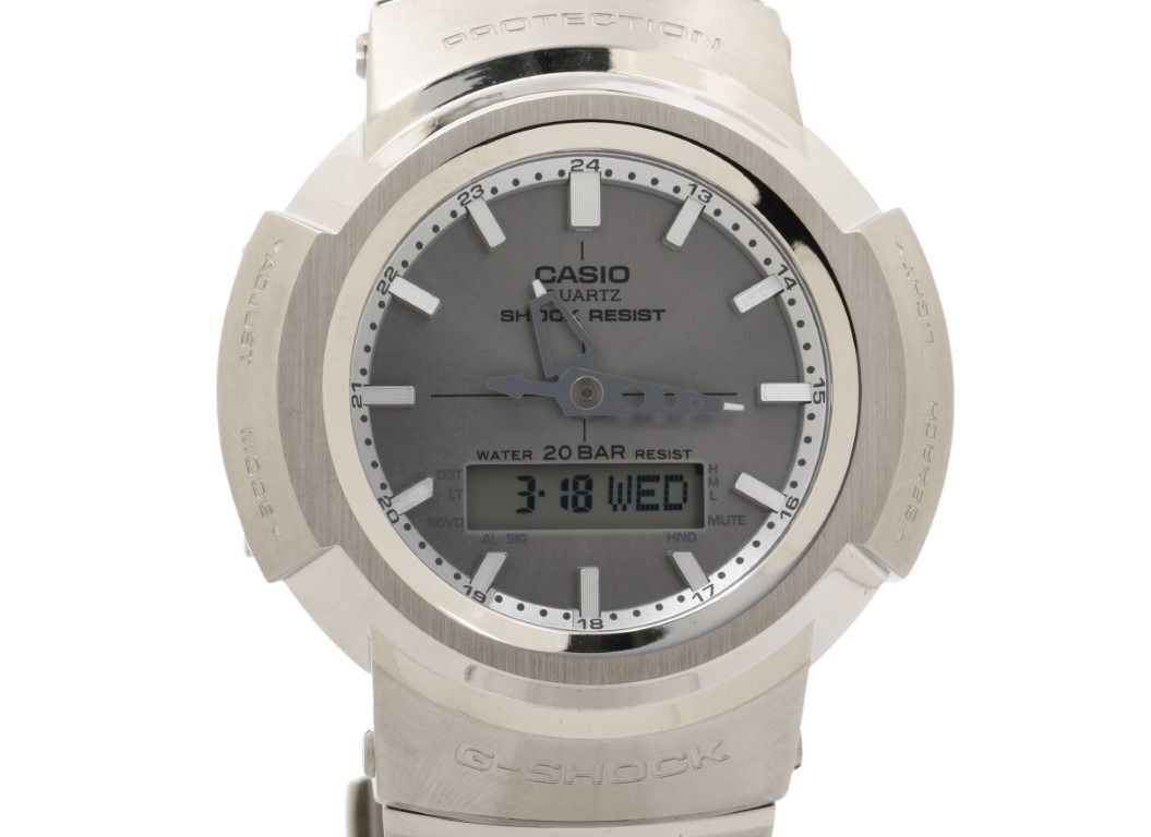 Casio Wristwatch G SHOCK FULL METAL AW 500 SERIES AWM 500D 1A8JF Stainless Steel