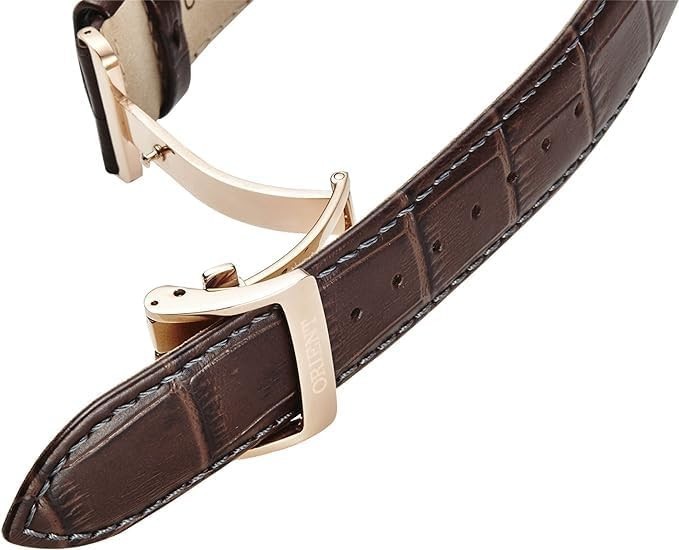 ORIENT RN-AK0002Y Sun & Moon Automatic Brown Navy Dial Men’s Watch New