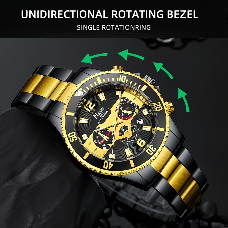 1pc Men’s Sports Temperament Steel Band Watch A Surprise Gift Given to Him