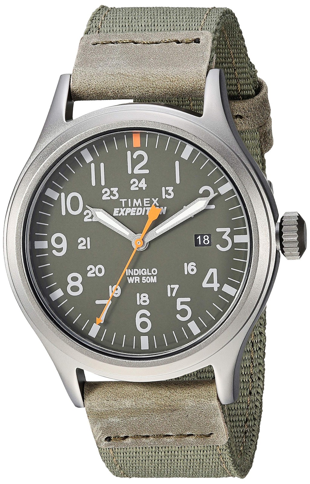 Timex Men’s Expedition Scout 40mm Watch – Gray Case Green/Green/Titanium