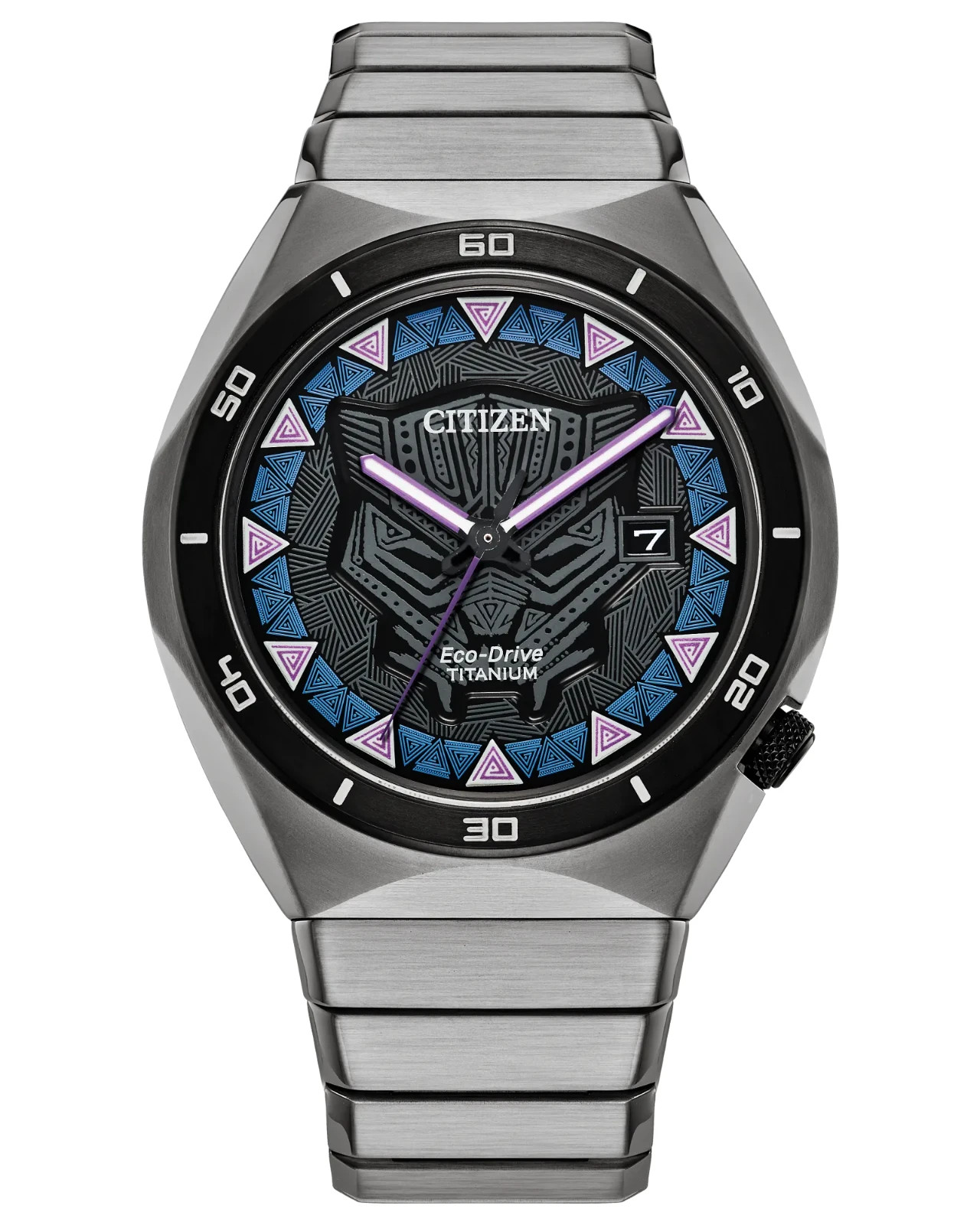 NEW Citizen Eco-Drive Marvel Black Panther Super Titanium Men’s Watch AW1668-50W