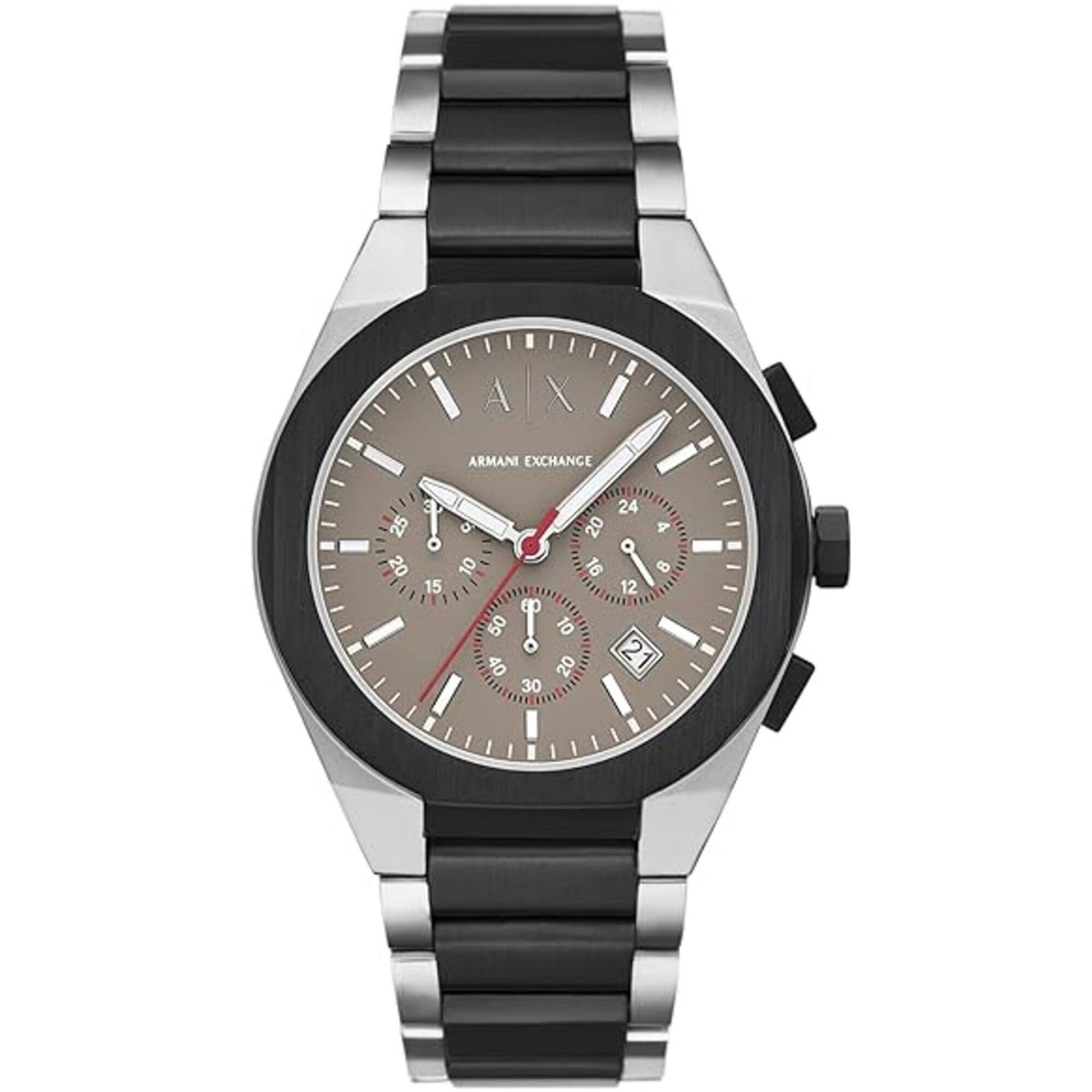 Armani Exchange Men’s Watch Sync Chronograph Brown Dial Two Tone Bracelet AX4199