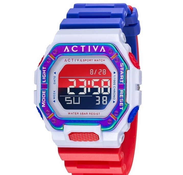 Activa X Invicta Men’s Digital Edge Watch 44mm Red, White & Blue