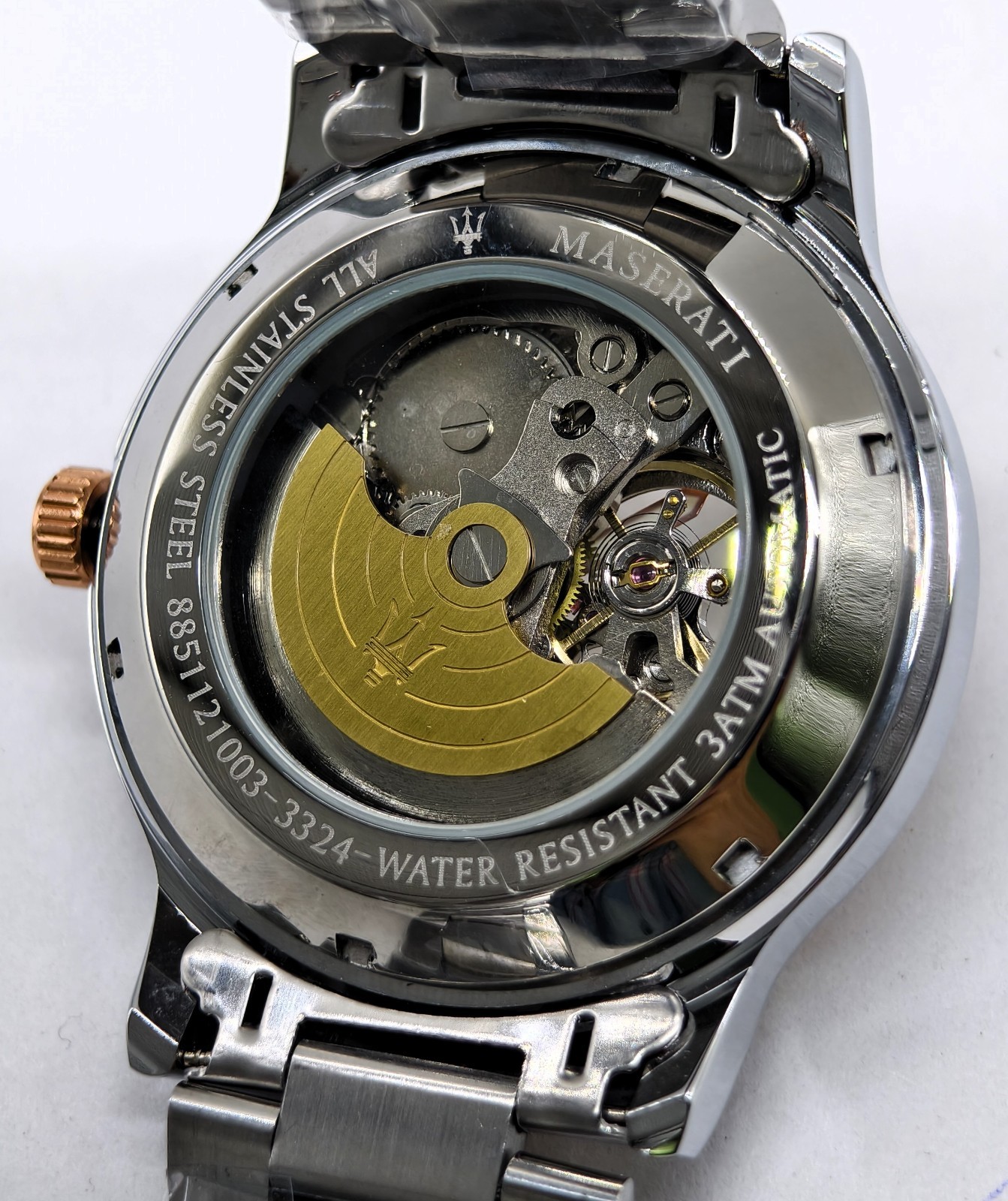 Excellent Maserati White Dial Automatic Dual Tone Band Men’s Wrist Watch