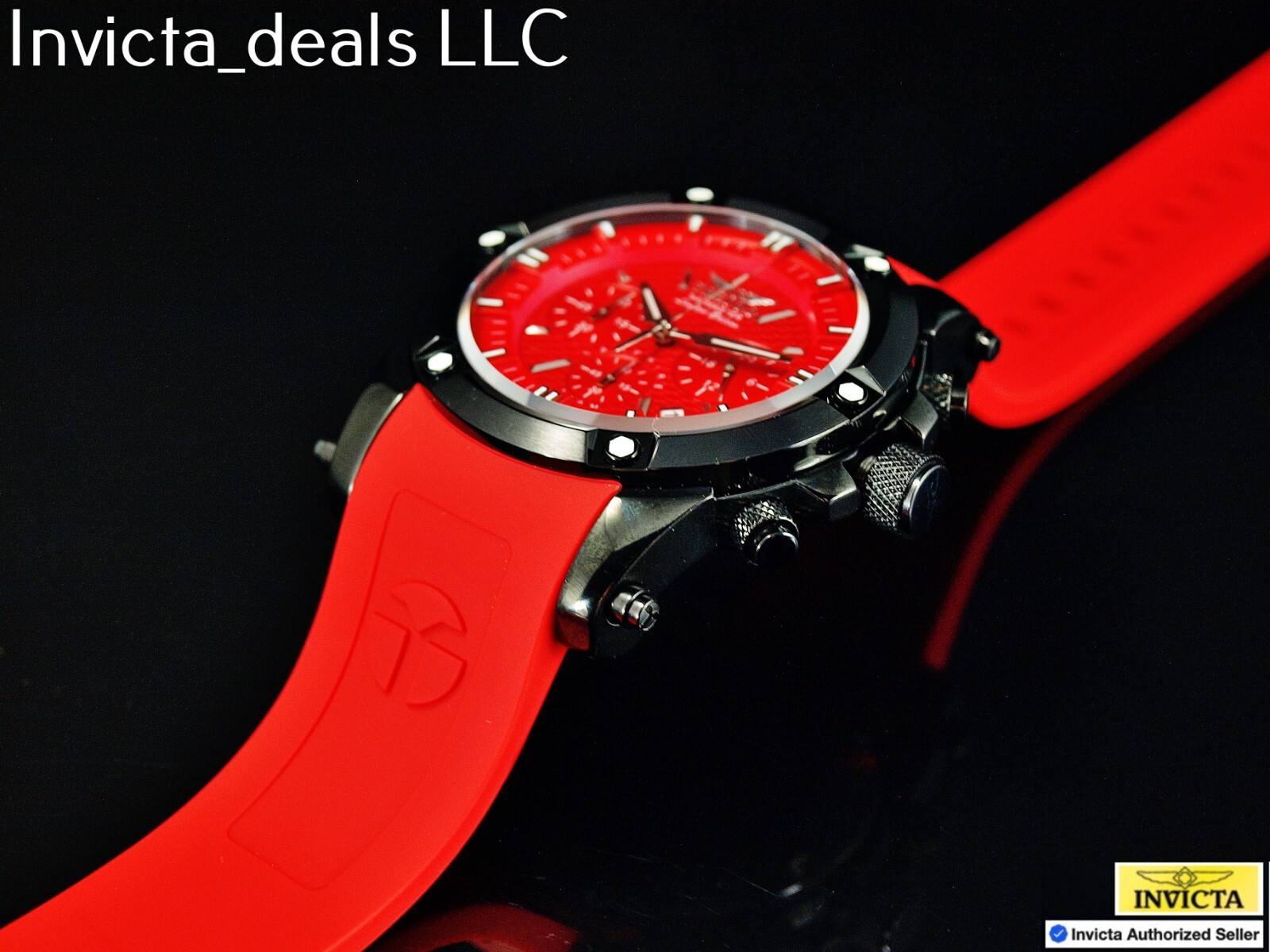 Tresod Men’s NAVMASTER Chronograph Red Dial Black Tone Sapphire Crystal SS Watch