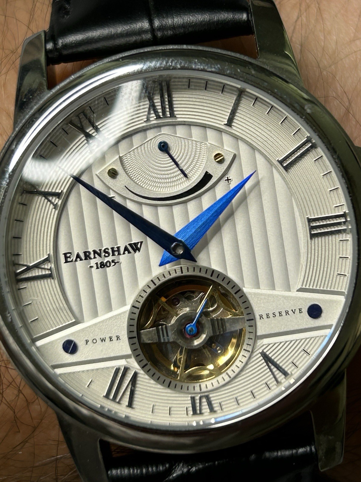 Thomas Earnshaw Earnshaw 1805 Automatic Silver Dial Black Leather Strap 50m