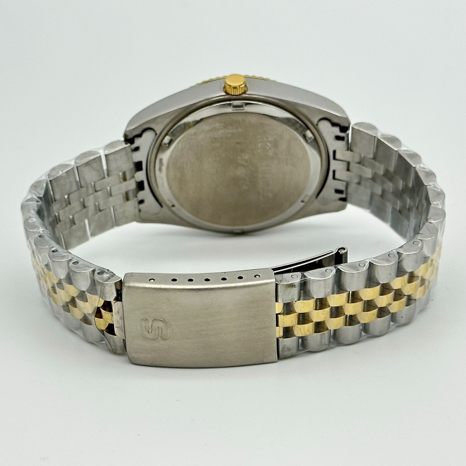 Men’s GRAPEVINE Two-Tone Champagne Dial, All Steel Watch, Day/Date, Fluted Bezel