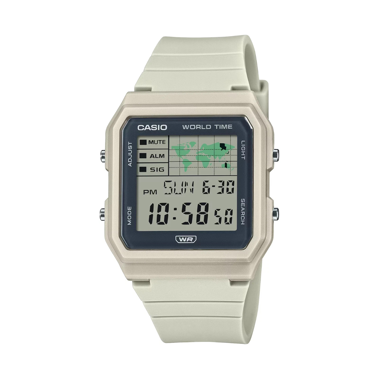 Casio LF30W-8A Digital Grey Bio Resin Watch World Time Map 5 Alarm NEW
