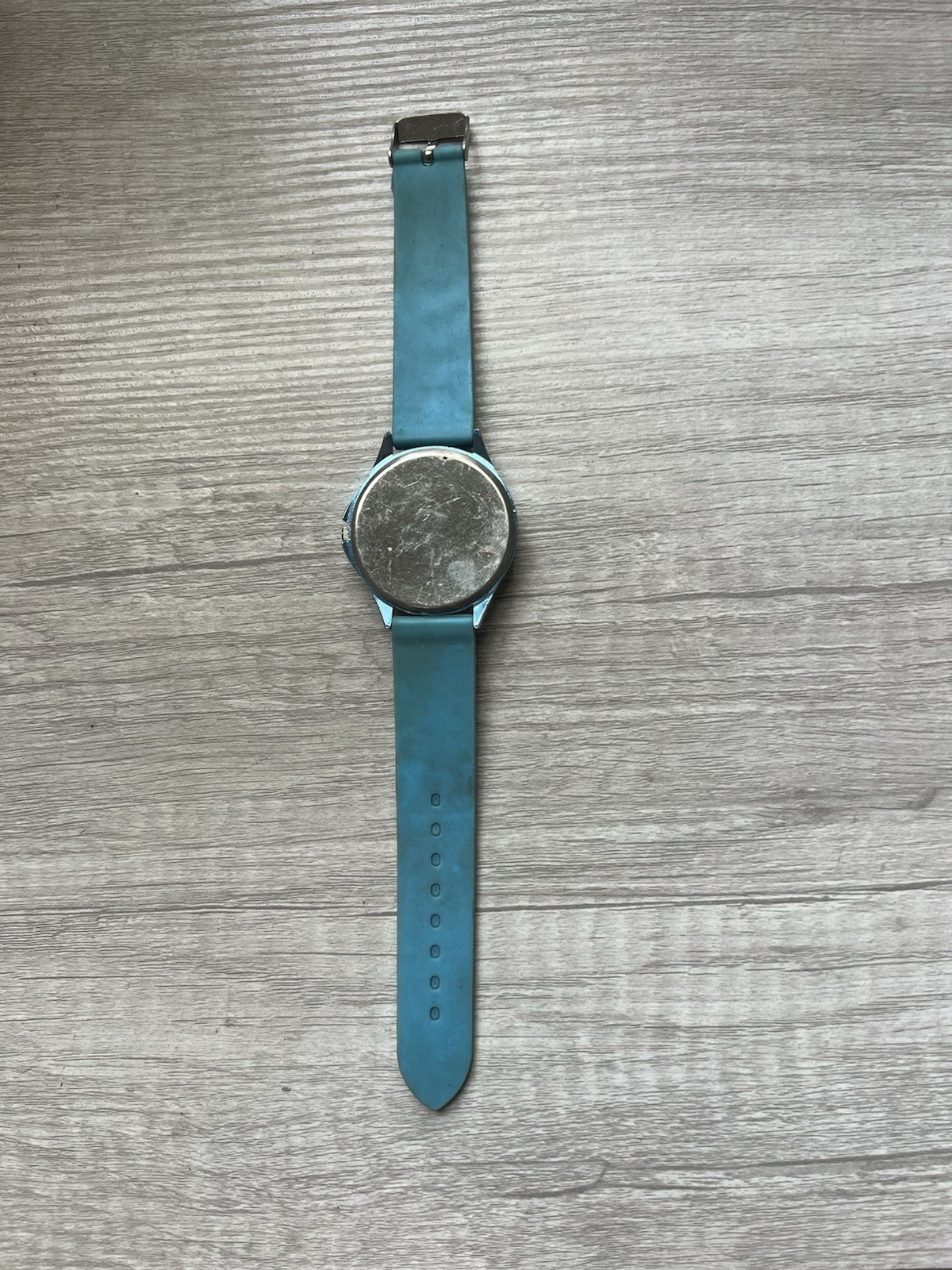 Unique Teal Silicone Quartz Watch – Geometric Sunburst Dial – New Battery!