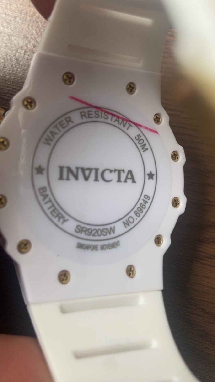 Invicta Chronograph Tachymeter Quartz 50mm White Silicone Strap 50m Watch