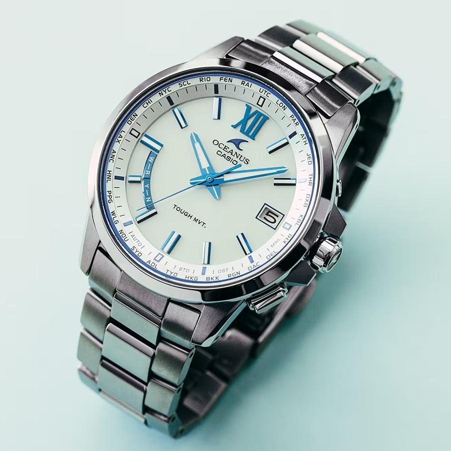 Casio OCEANUS OCW-T150-2AJF Titanium Radio Solar Men’s Watch Blue 41.3mm