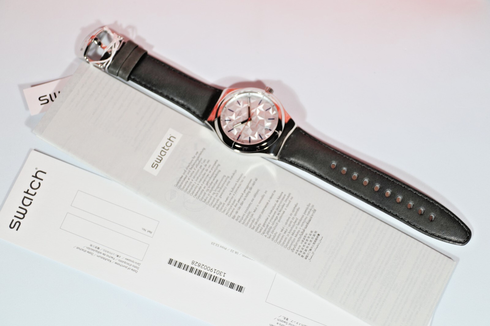 New Swiss Swatch Sistem51 Automatic Puzzle YIS408 42MM Silver Colored Leather St