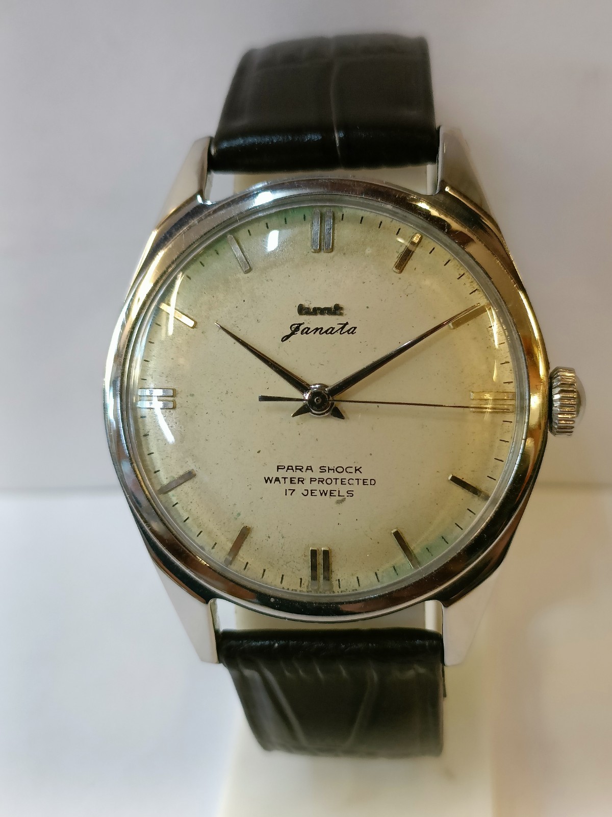 ORIGINAL HMT JANATA 17J WINDING PATINA WHITE DIAL 0231 INDIA MEN’S WORKING