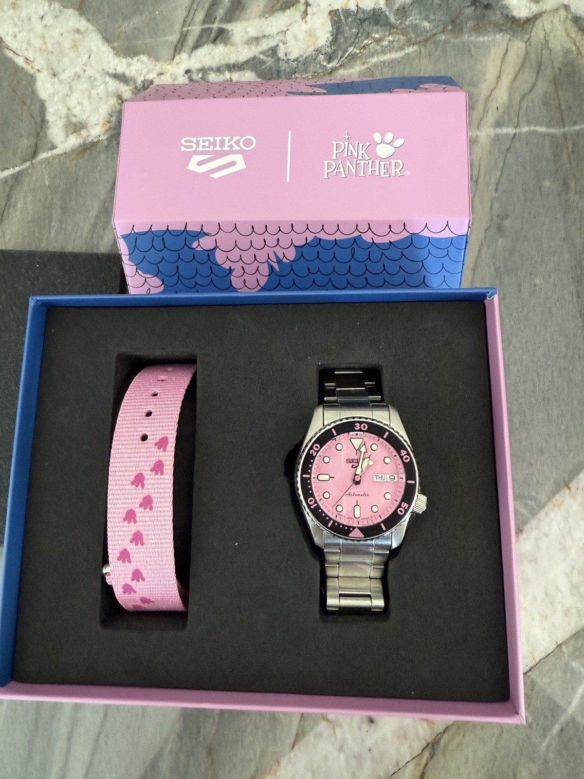 SEIKO 5 Sports SRPM07 PINK PANTHER Automatic Watch SKX Series LIMITED EDITION