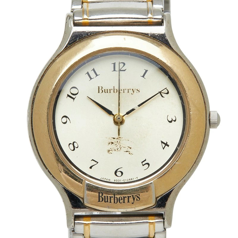 Burberry Watch GN 4 S 6031 G03600 Quartz Gold Dial Stainless Steel Plated Ladies