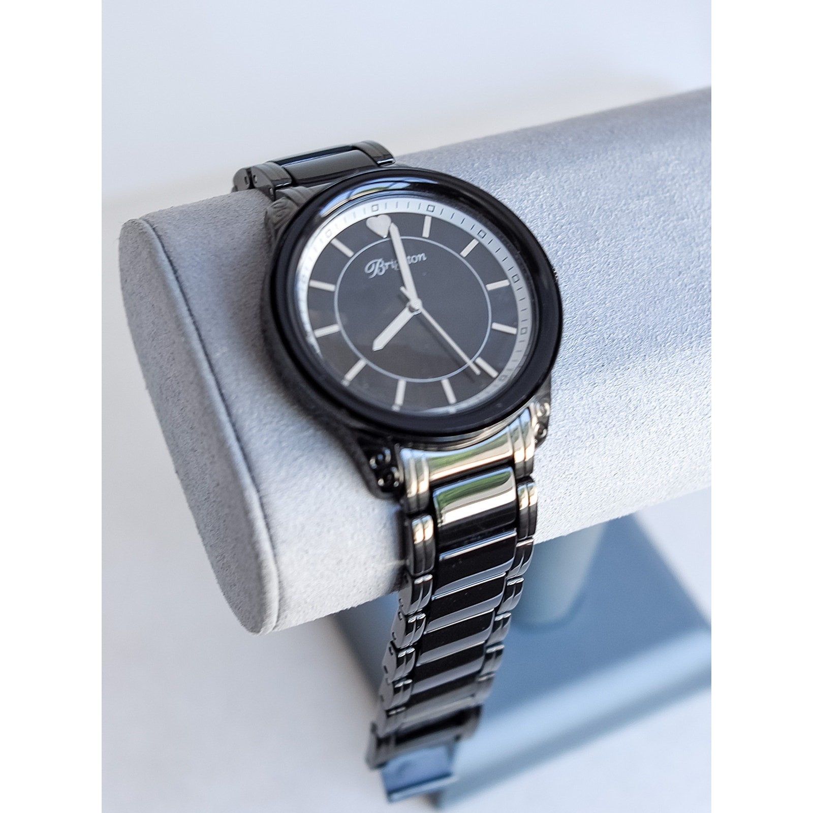 Brighton Carpinteria Chunky Wide Watch Dark Bronze Black Acrylic Fold Over Clasp