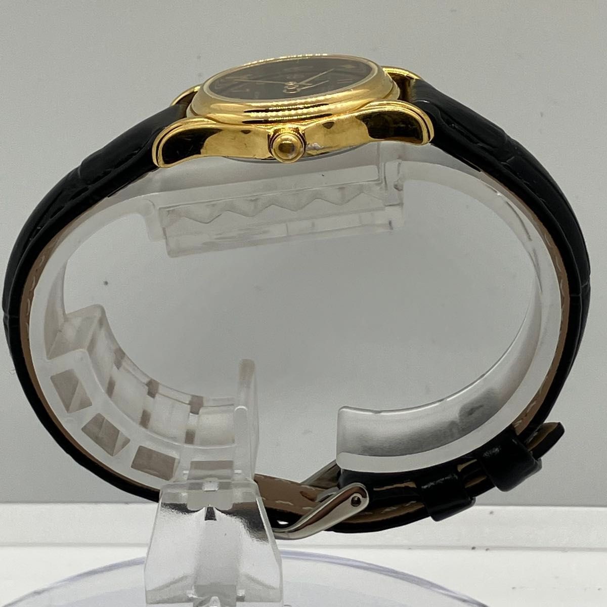 Casio Quartz Gold Case Black Dial Analog Watch
