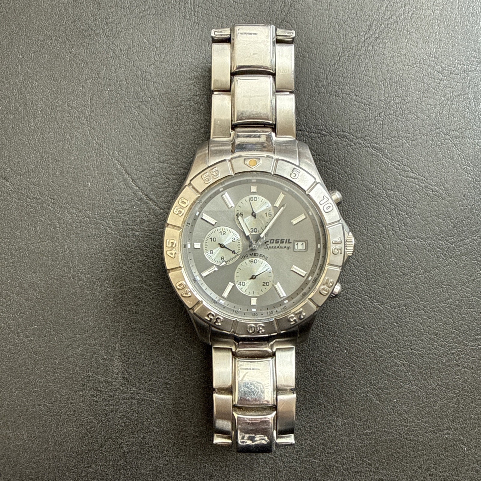 Fossil Blue CH-2331 Men’s Gray Dial Chronograph Brand New $20 Battery, Works