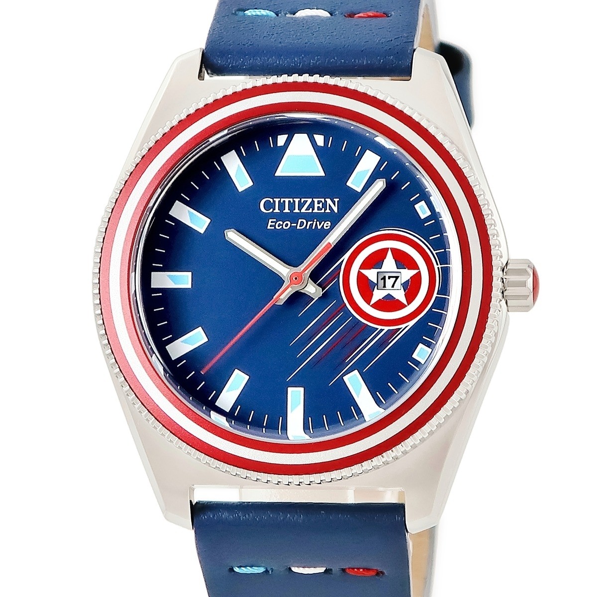 Citizen Eco Drive Captain America Soars AW1796 09W Blue Marvel Collaboration Q