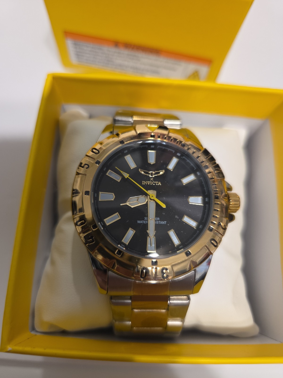 Invicta Specialty 69037 Men’s 42mm Gold & Silver Tone,Black Dial Watch NIB