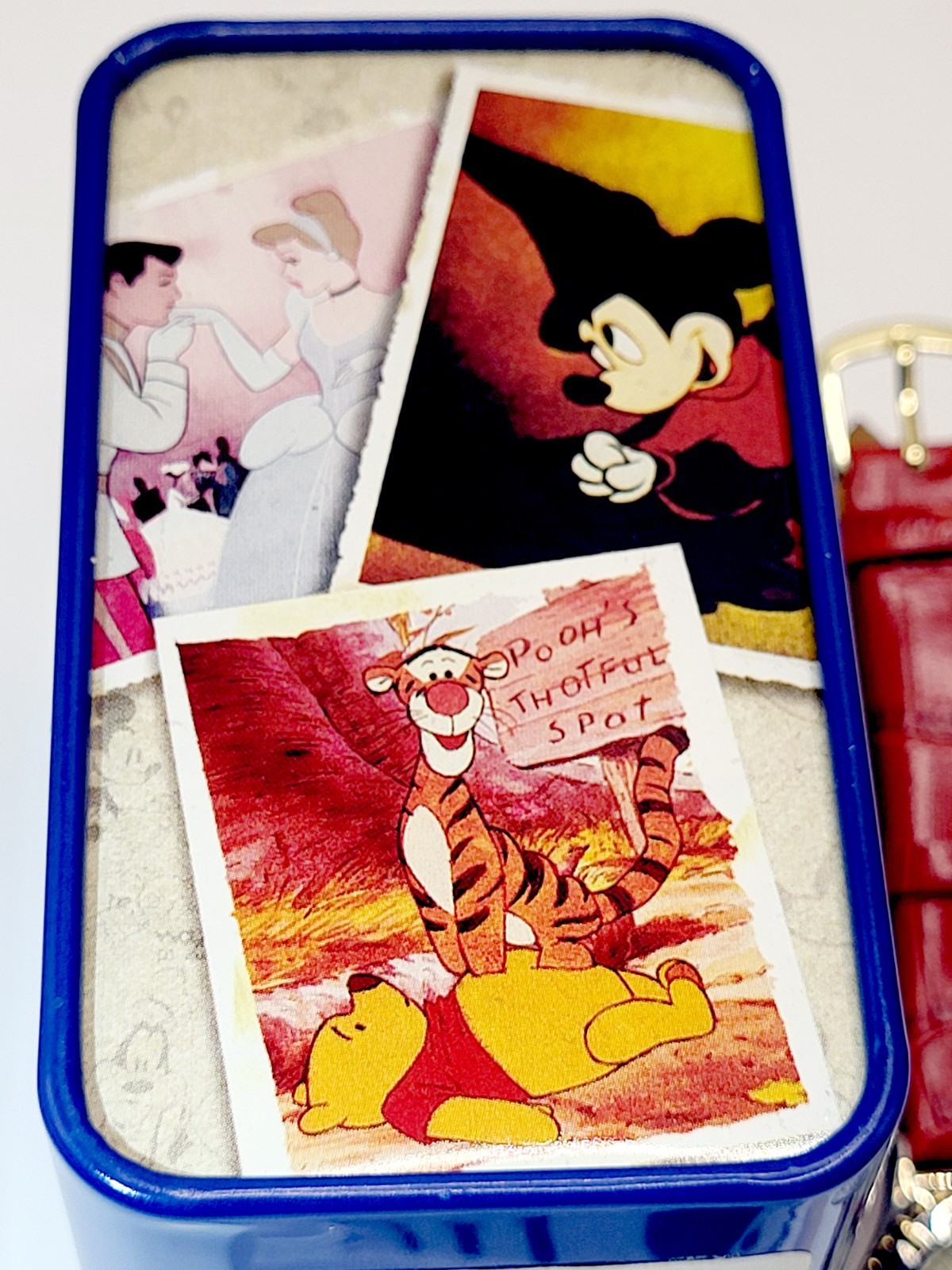 Rare [New] 1990s Disney Mickey Mouse Vintage 26mm Red Leather Band Women’s Watch