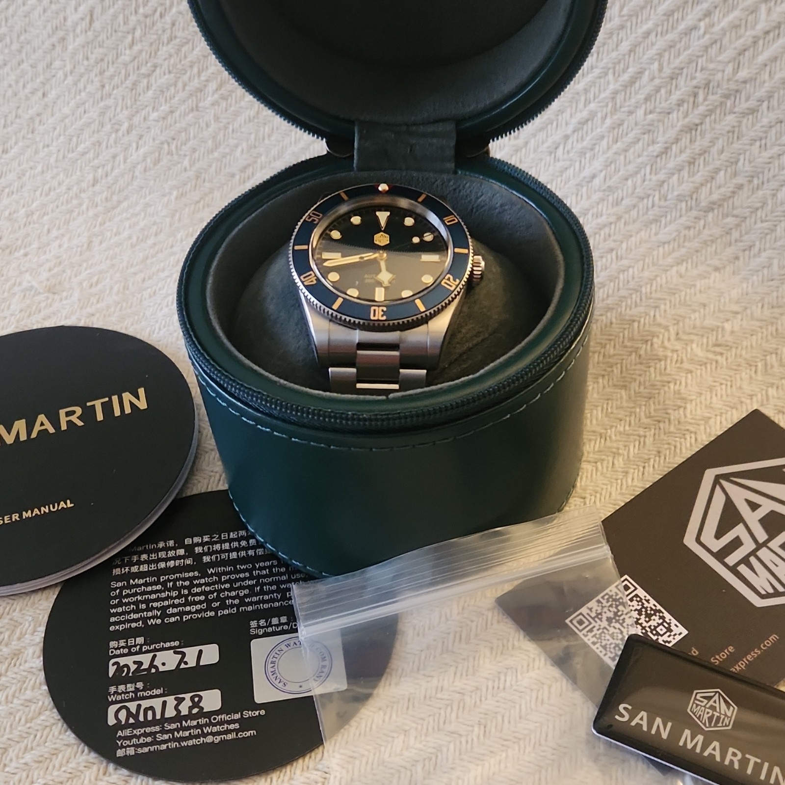 San Martin SN0138-GB 2026 New Upgraded 37mm BB54 Men’s Diver ST2130 (Green C3)