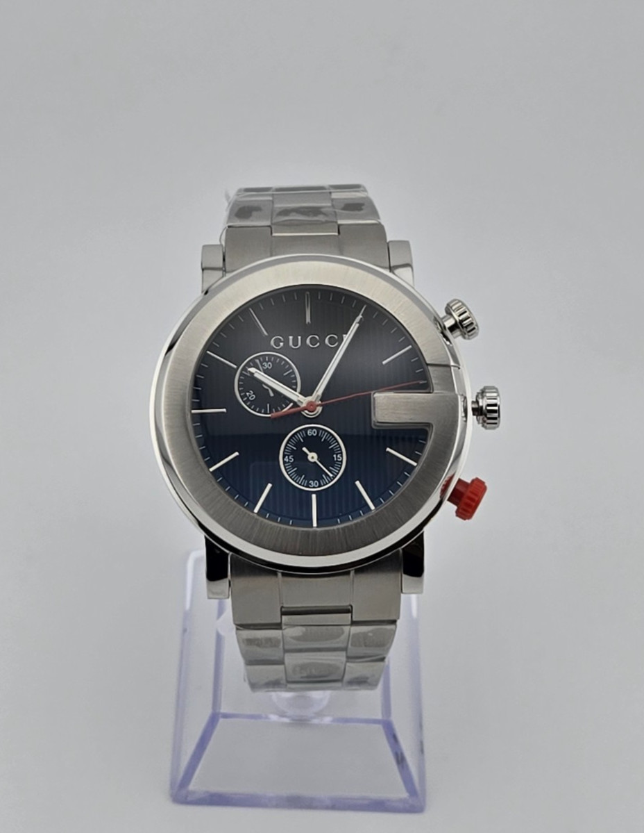 Gucci G-Chrono YA101361 Stainless Steel Black Dial Men’s Watch ⌚