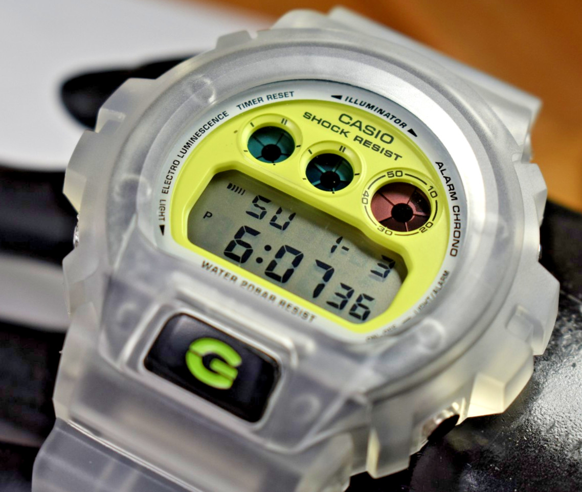 MODIFIED Casio G-Shock DW6900CS-1 (3230) Transparent/Clear Men’s Watch NEW BATT!