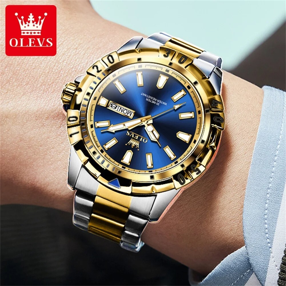 Waterproof Quartz Luminous Luxury OLEVS Watch Business Men’s Date Men Strap