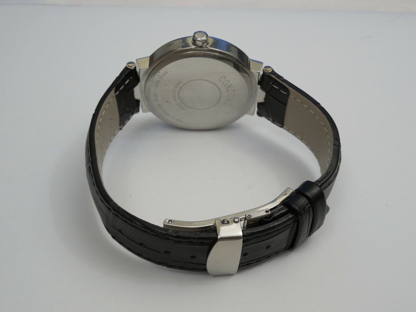 CONCORD SOLID STAINLESS STEEL LA SCALA 38MM MEN’S WATCH WITH DEPLOYMENT CLASP