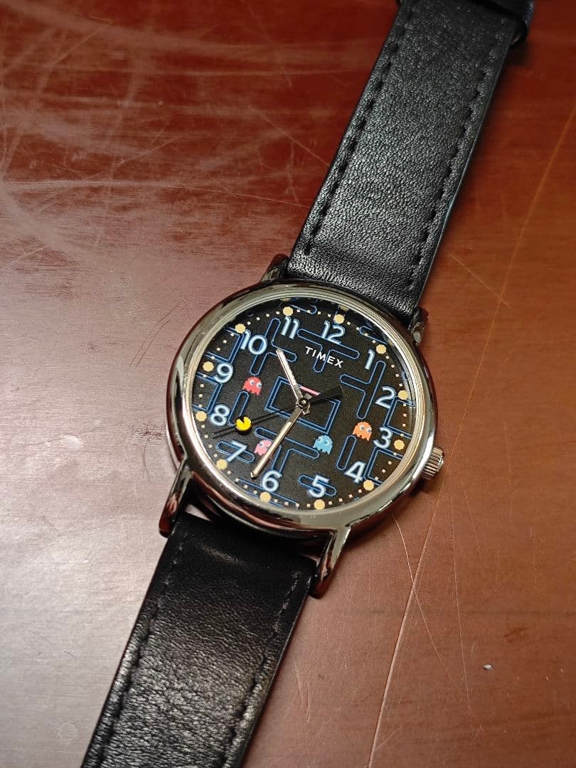 Timex Pac Man Collaboration Watch Indiglo Leather Band Limited Edition
