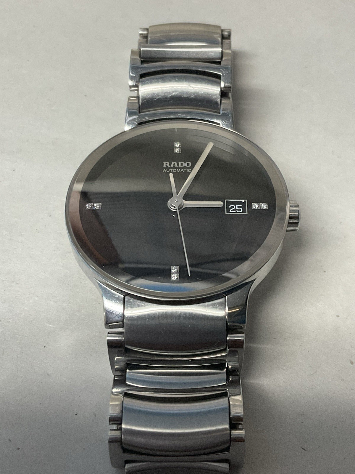 RADO Centrix Double Diamond Accent Automatic Watch Black dial READ