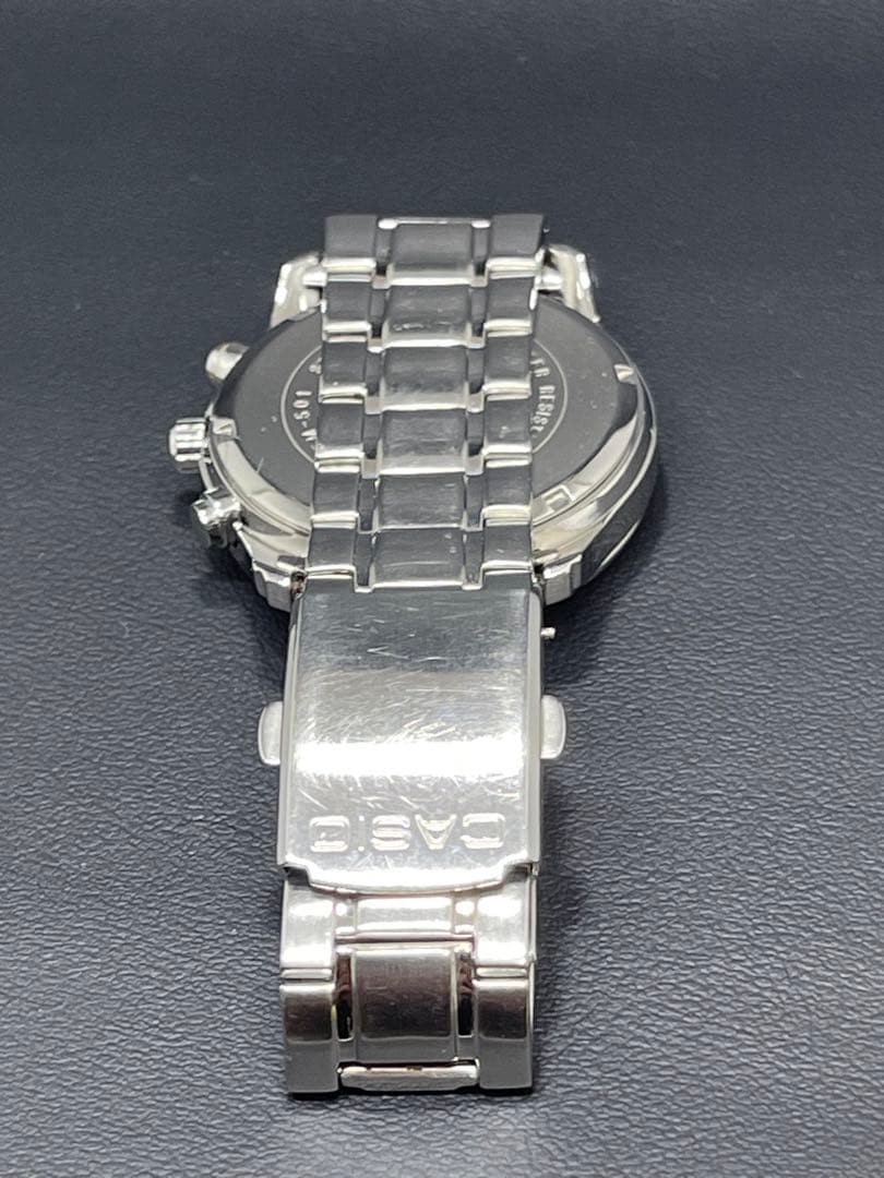 CASIO BEM-501 Silver Quartz Chronograph