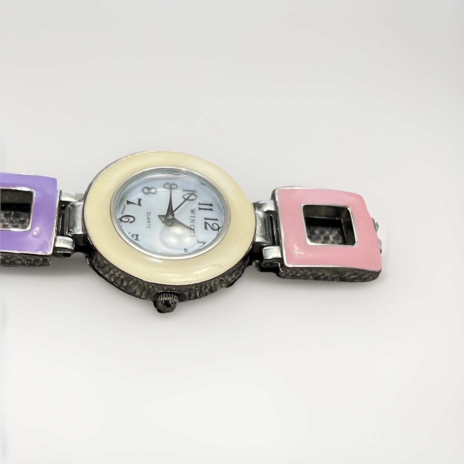 Wincci Multicolored Enamel Geometric Ladies Watch With New Battery