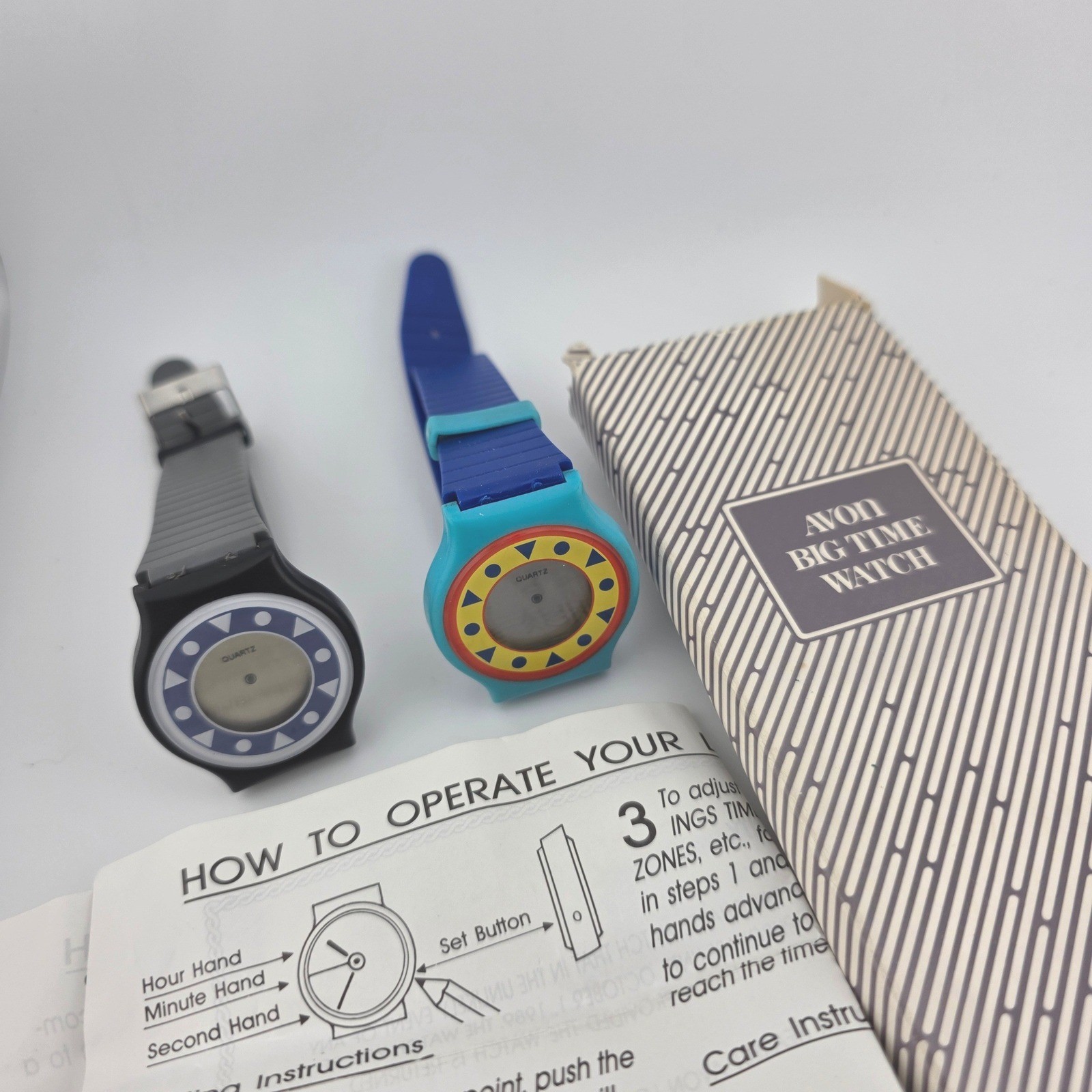 Avon Big Time Watch Set Vintage 1989 Two Watches AS IS Parts