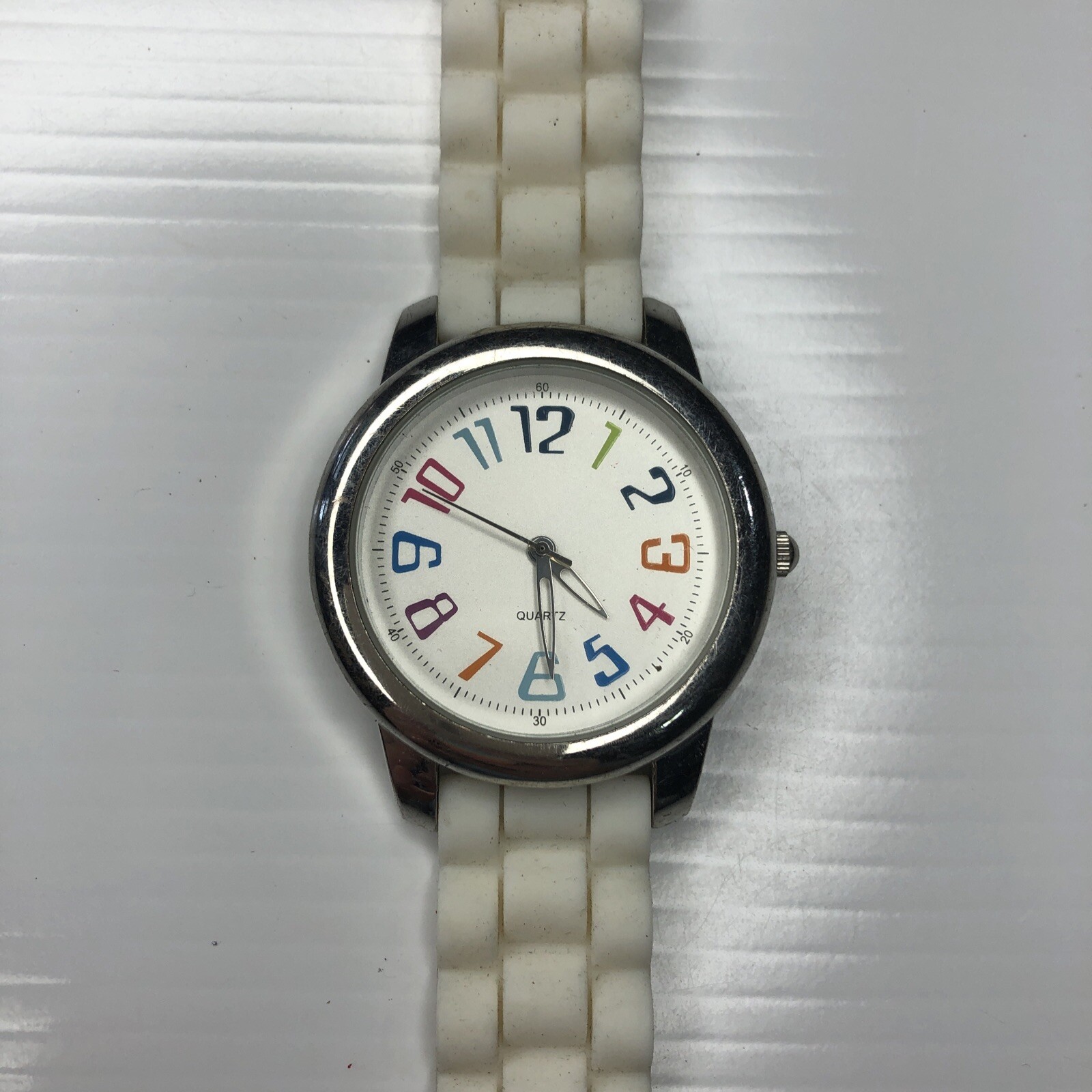 X11 LSP 74800W Japan Silver White Jelly Carnival Multicolor Retro Watch Untested