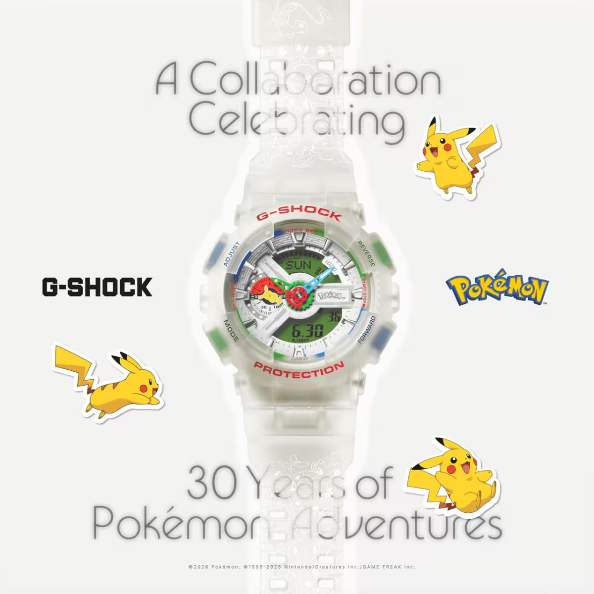 PRESALE – CASIO G-SHOCK x Pokémon GA110PKM-7A Watch USA SHIPS NEW, 7/15