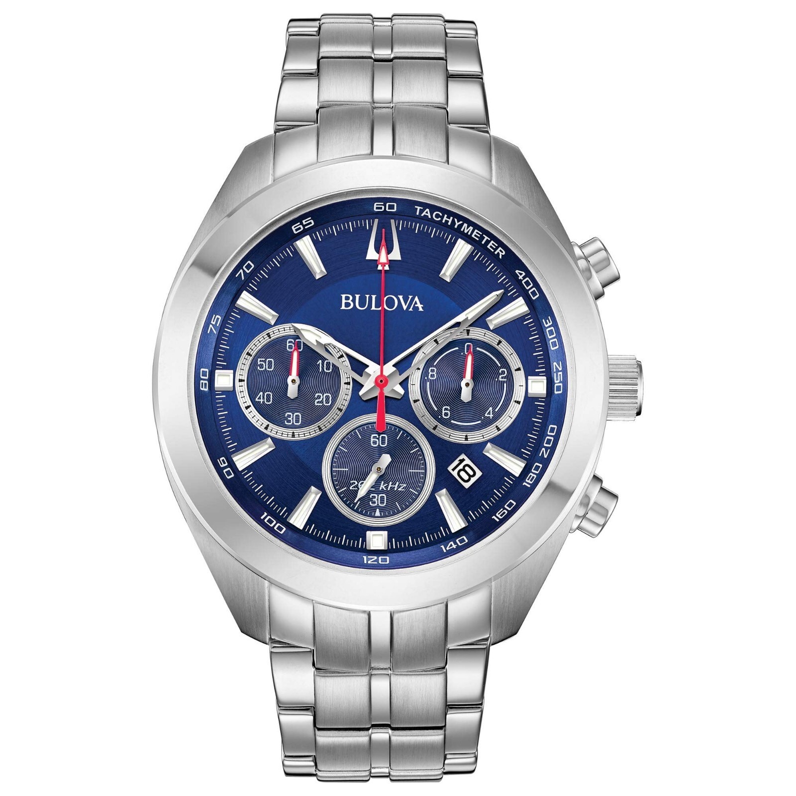 Bulova 96B285 Men’s Blue Chronograph Quartz Watch 43mm~