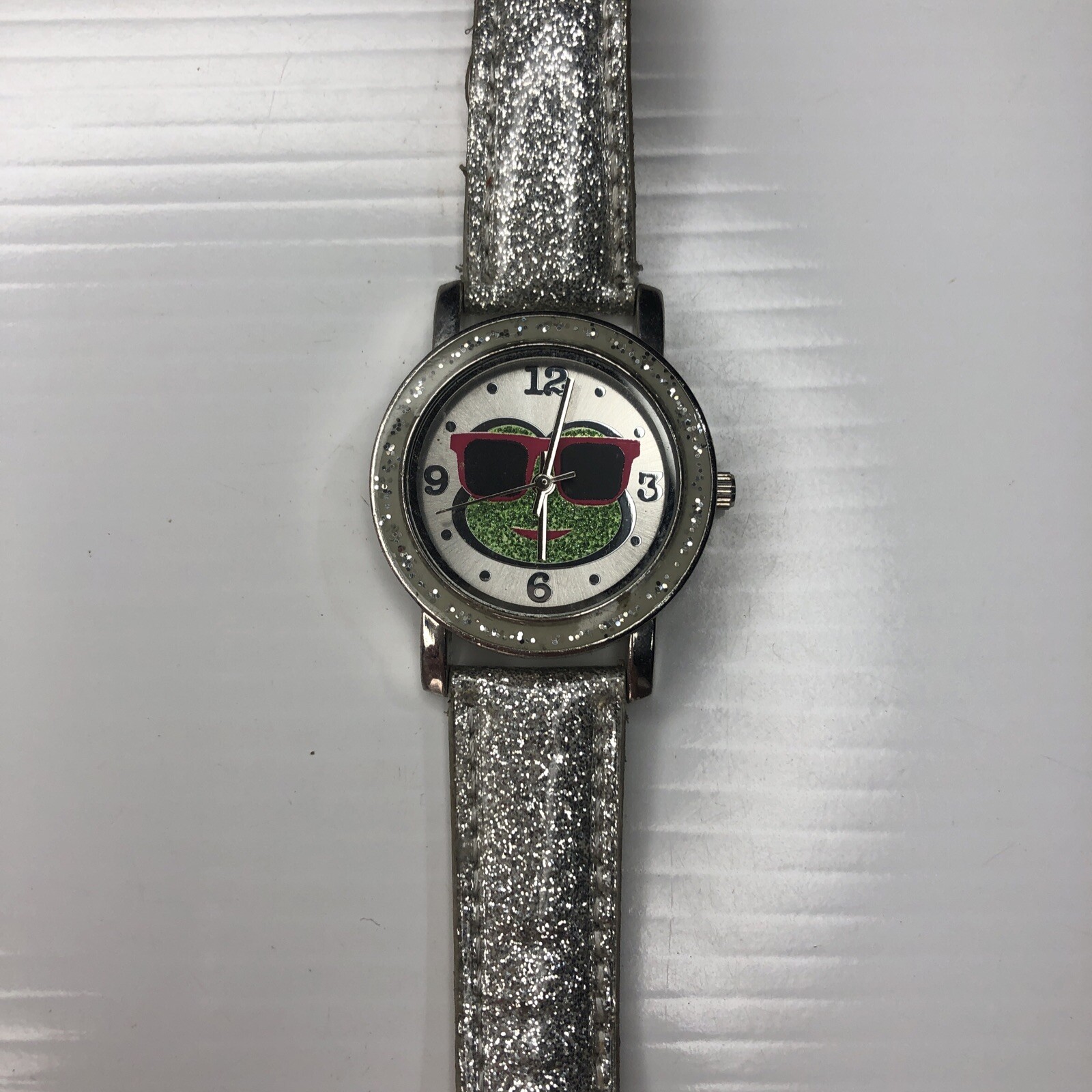X11 Accutime Silver Sparkle Glitter Frog Sunglasses Retro S464 0312 Untested