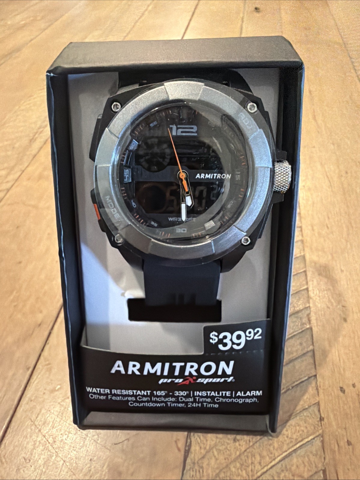 Armitron Sport Men’s Watch Japanese Quartz Waterproof Chrono,Black, 20/5372BLKTB