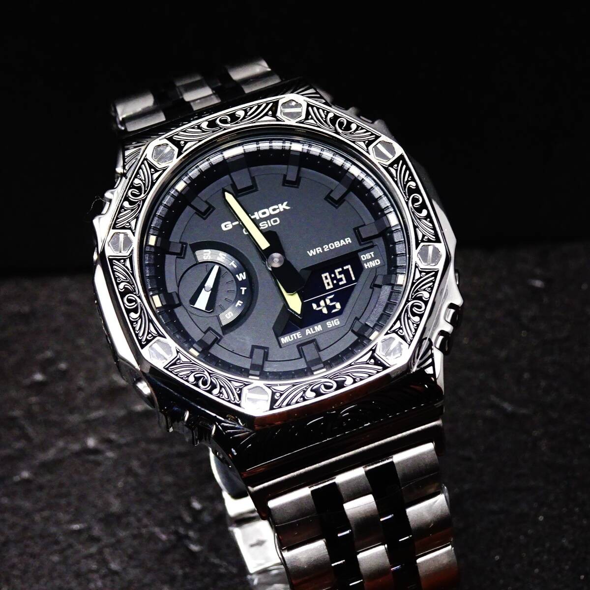 〓New〓MOD Casioak〓G-Shock watch regular GA2100CM with main body Stainless steel