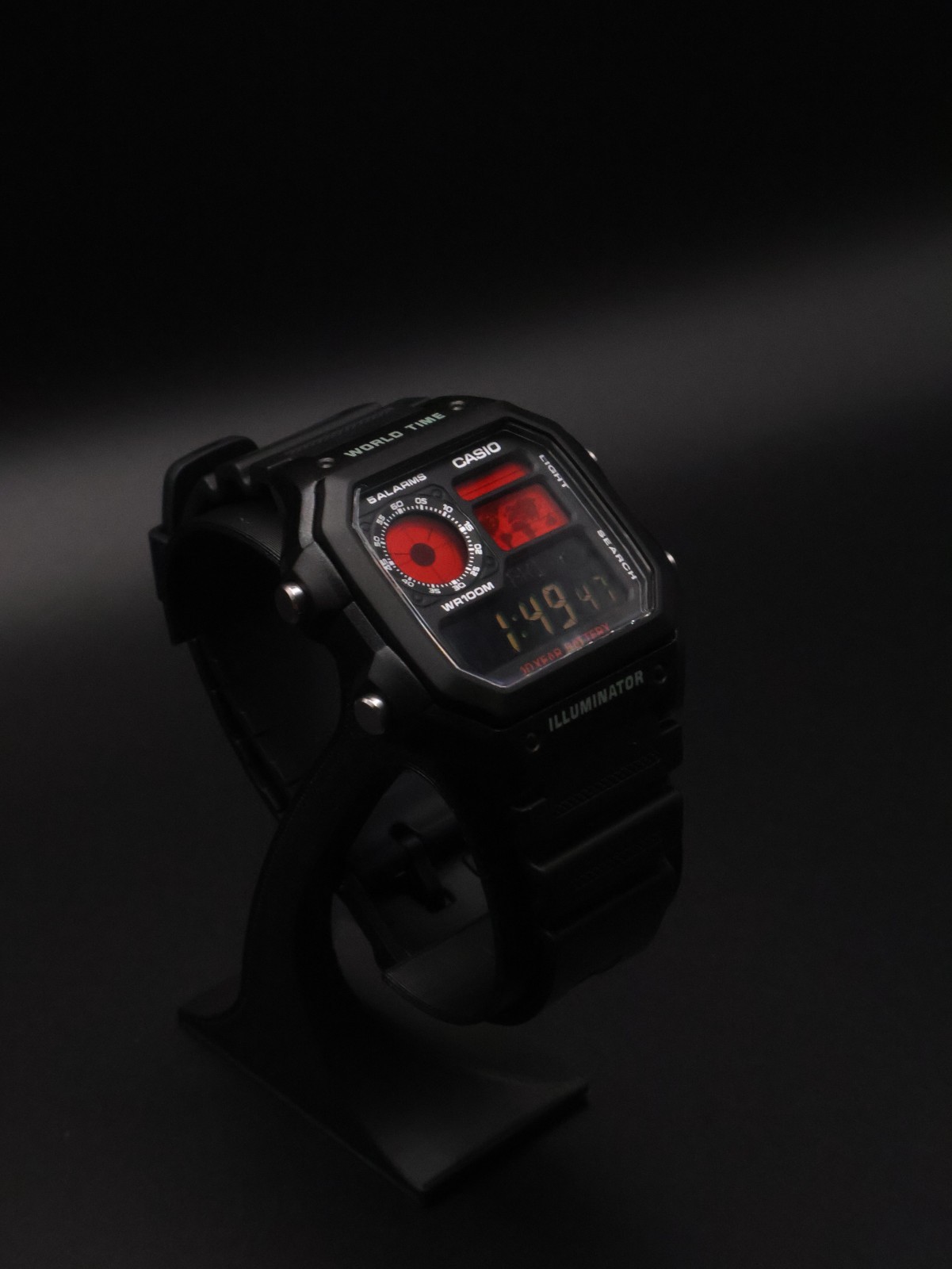 “Roulette” | 🔴⚫ Negative Display | Custom CASIO AE-1200 | Royale | HB Watch MOD